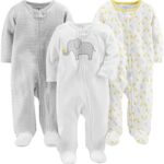 Simple Joys by Carter's Unisex Baby Baumwoll-Strampler mit Fuss, 3er-Pack