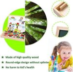 Uping magnetisches Holzpuzzle Staffelei doppelseitige Tafel Holzbrett Doodle 100 Stücke für ab 3 jahre Kinder Wald and Tier – Bild 4