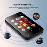 TIMMKOO MP3-Player mit Bluetooth, 4,0" Full Touchscreen MP4 MP3-Player mit Lautsprecher, Tragbarer HiFi-Sound mit Bluetooth, Diktiergerät, E-Book, Unterstützt bis zu 512 GB TF-Karte – Bild 2