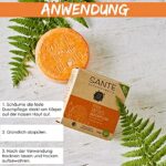 SANTE Naturkosmetik Feste Seife zum Duschen für zarte Haut, Vegane Formel mit Bio Orange und Mango, Feste Happiness Duschpflege, 1 x 80 g – Bild 5