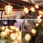 KPCB Tech Weihnachtsbeleuchtung Tannenzapfen 5,4 m 50 LEDs mit Warm Licht Batteriebetrieben – Bild 3