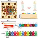 COOLJOY Magnetisches Angelspiel Holzspielzeug 2 in 1 Montessori Lernspielzeug Motorikspielzeug Magnettafel Holz Fischspielzeug Geschenk für Kinder ab 3 Jahre Autorisiertes Patent – Bild 7