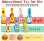 Dreamon Kegelspiel für Kinder Outdoor Garten Spielzeug Dosenwerfen Kinder Bowling Ball Set mit 10 Kegel und 2 Bälle Geschenke Montessori Spiele ab 3 Jahren Junge Mädchen – Bild 4