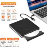 External DVD Drive, Amicool USB 3.0 Type C CD DVD +/-RW Optical Drive USB C Burner Slim CD/DVD ROM Rewriter Writer Reader Portable for PC Laptop Desktop MacBook Mac Windows 7/8.1/10 Linux OS Apple – Bild 4