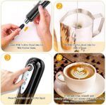CAVN Elektrischer Milchaufschäumer mit Doppeltem Quirl, USB Aufladbar, 2 in 1 Handheld Batteriebetriebene Milchaufschäumer Handmixer Milk Frother Milchschaum Eiermixer für Kaffee,Latte – Bild 8