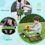 lenbest Kinder Reisetisch Kindersitz Spiel, Lernspielzeug für den Innenbereich mit 1 Transparenter Zeichnungsfilm, 5 Zeichenpapier, 6 Farbstifte, Zeichenbrett Geschenk für zu Hause Schule Reise – Bild 6