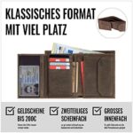 KORUTA Herren Leder Geldbörse mit RFID Schutz, 13 Fächer, Münzfach, Echtleder – Bild 2