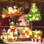 Weihnachtsbeleuchtung, 4PCS Weihnachtsbeleuchtung innen Fenster ,Hängende Innen Fenster Leuchte mit Saugnapf, Weihnachts Lichterketten, Fensterlichterketten Weihnachten, Weihnachtsdekoration