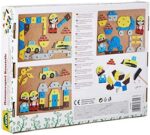 Lena 65828 Hammerspiel, Nagelspiel mit 64 bunten 8 Baustellen Teilen, Grundplatte aus Kork ca. 28 x 19,5 cm, Hammer und Nägel, Klopfspiel für Kinder ab 3 Jahre, Hämmerchenspiel – Bild 9