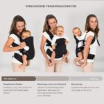 Fillikid - Ergonomische Babytrage/Kindertrage 4in1 - Bauchtrage, Rückentrage, variable Blickrichtung/mitwachsend, verstellbar - für Babys & Kleinkinder – Bild 6