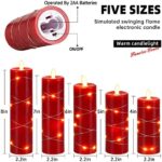 LED Kerzen 360 Grad Betrachtungswinkel, mit Sternenlichterketten, LED Kerzen, mit 10 Tasten Fernbedienung, 24 Stunden Timer Funktion, tanzende Flamme, Echtwachs – Bild 6