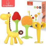 ANGELBLISS Beissring für Babys Kühlend,Kleinkinder Beissring für Zum Zahnen,Natürlicher Kühlbeissring ,Von der FDA Zugelassene Beissring Spielzeug- 4 Stück