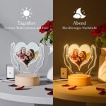 Bemaystar Foto Nachtlampe Personalisiert Herz Fotorahmen Geschenke für Mama und Kinder Fotogeschenke Familiengeschenke Pärchen Geschenke Geburtstag Muttertag Weihnachten Valentinstag – Bild 3
