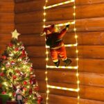 LED Weihnachtsmann Leiter Lichterkette, Geemoo 0.75M LED Weihnachtsbeleuchtung Strombetrieben mit Timer, Speicherfunktion, 8 Modi, für Innen Aussen Weihnachtsbaum Fenster Weihnachten Deko