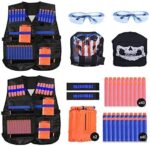 EXTSUD 2er Taktische Weste Jacke Set für Kinder,Taktische Jacke Set für Nerf Guns N-Strike Elite,Kids Tactical Vest für Nerf Zubehör Set mit 80 Darts Nachfüllpack für Nerf Guns N-Strike Elite-Serie