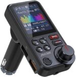 Nulaxy Bluetooth FM Transmitter Auto, starker Mikrofon Bluetooth Autoradio Adapter mit 1,8-Zoll-Farbbildschirm für Freisprechanrufe, unterstützt QC3.0-Aufladung, Höhen und Bass Sound Musikplayer-KM30