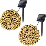 Joomer Solar Lichterkette Aussen, 22M 200 LED Lichterkette IP65 Wasserdicht Weihnachten Aussenlichterkette 8 Modus Balkon Lichterkette Solar Deko für Garten, Tor, Hof, Hochzeit