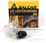 SALCAR Eisregen Lichterkette Aussen, LED Lichtervorhang Fenster Weihnachten, Weihnachtsbeleuchtung Innen 31V mit 8 Beleuchtungsmodi und Memory-Funktion – Bild 7