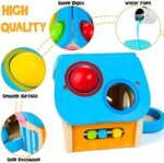 HELLOWOOD Holz Hammerspielzeug für Kinder ab 1 2 3 4 Jahre, 4in1 Montessori Pädagogisches Spielzeug Klopfspiel Klopfbank mit Bälle für Baby Jungen Mädchen, Objekt Permanenz Box – Bild 2