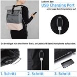 Ela Mo’s Rucksack Damen, Schön und Durchdacht, für Uni Reisen Freizeit Job, mit Laptopfach & Anti Diebstahl Tasche – Bild 3