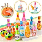 Dreamon Kegelspiel für Kinder Outdoor Garten Spielzeug Dosenwerfen Kinder Bowling Ball Set mit 10 Kegel und 2 Bälle Geschenke Montessori Spiele ab 3 Jahren Junge Mädchen – Bild 5