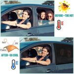 WIN.MAX Sonnenschutz Auto,Sonnenschutz Auto Baby mit Zertifiziertem UV Schutz,Universal Sonnenblende Auto Netz,für Seitenfenster Meshmaterial Schützt Mitfahrer, Kinder & Haustiere, 2 Stück (XL) – Bild 4