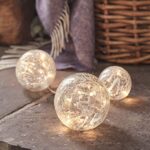 Lights4fun 3er Set LED Glaskugeln warmweiss batteriebetrieben Wohnzimmer Deko Glasball LED Kugel – Bild 4