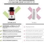 NATURE LOVE® Bio Ashwagandha - Hochdosiert mit 1950mg je Tagesdosis - 240 Kapseln - Hochwertige original indische Schlafbeere - Laborgeprüft, in Deutschland produziert – Bild 2