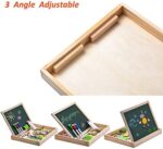 Uping magnetisches Holzpuzzle Staffelei doppelseitige Tafel Holzbrett Doodle 100 Stücke für ab 3 jahre Kinder Wald and Tier – Bild 5