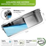 Blockhütte. Premium Edelstahl Brotdose I für Kinder inkl. Fächern & Ersatzdichtung. I Die Frischhaltedose mit Trennwand ist auslaufsicher. I Brotzeitdose klein. – Bild 3