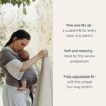 Boba Baby Tragetuch Neugeborene - Elastisches Babytragetuch und Stilltuch für Unterwegs - Einfach zu binden - Babytrage Neugeborene ab Geburt bis 16kg – Bild 8