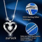 HJZWTS Herzkette Silber 925 Damen 2.4×2.8CM Halskette Damen 45+5 Mit Anhänger Schmuck Herzkette Geschenk Für Frauen Mama Oma Freundin Zum Geburtstag Muttertag Valentinstag Weihnachten brautpaar – Bild 4