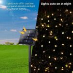Joomer Solar Lichterkette Aussen, 22M 200 LED Lichterkette IP65 Wasserdicht Weihnachten Aussenlichterkette 8 Modus Balkon Lichterkette Solar Deko für Garten, Tor, Hof, Hochzeit – Bild 4