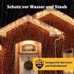 SALCAR Eisregen Lichterkette Aussen, LED Lichtervorhang Fenster Weihnachten, Weihnachtsbeleuchtung Innen 31V mit 8 Beleuchtungsmodi und Memory-Funktion – Bild 4