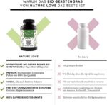 NATURE LOVE® Bio Gerstengras - Hochdosiert mit 1500mg je Tagesdosis - 180 Kapseln - Laborgeprüft und zertifiziert Bio, in Deutschland produziert – Bild 2