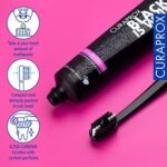 Curaprox Black is White Set für weisse Zähne, Zahnaufhellung mit schwarzer Zahncreme aus Aktivkohle, whitening toothpaste, 1x Zahnbürste und Zahnpasta 90ml – Bild 12