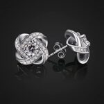 B.Catcher Ohrringe Damen Ohrstecker 925 Sterling Silber Ohrschmuck Twist Würfel Liebe Set Schmuck Zirkonia Geschenk für Damen – Bild 3
