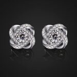 B.Catcher Ohrringe Damen Ohrstecker 925 Sterling Silber Ohrschmuck Twist Würfel Liebe Set Schmuck Zirkonia Geschenk für Damen – Bild 2