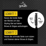 got2b Kleber 4 Brows &-Edges, 2in1 Brow Gel & Haar Mascara, mit praktischer, zweiseitiger Eyebrow Brush zum Stylen und Babyhaare Fixieren, vegane Formel, 16 ml – Bild 4