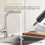 CAVN Elektrischer Milchaufschäumer mit Doppeltem Quirl, USB Aufladbar, 2 in 1 Handheld Batteriebetriebene Milchaufschäumer Handmixer Milk Frother Milchschaum Eiermixer für Kaffee,Latte – Bild 7