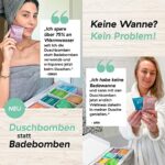 WALTZ 7 Original Duschbomben Set, 16 Stück, 8 Düfte, Dankeschön Geschenk Frauen, Männer, natürliche ätherische Öle, Geburtstagsgeschenk Freundin, Mama Geschenkbox Weihnachten, Adventskalender Füllung – Bild 3
