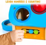 HELLOWOOD Holz Hammerspielzeug für Kinder ab 1 2 3 4 Jahre, 4in1 Montessori Pädagogisches Spielzeug Klopfspiel Klopfbank mit Bälle für Baby Jungen Mädchen, Objekt Permanenz Box – Bild 7