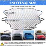 Tevlaphee Autoscheibenabdeckung – Frontscheibe Schutz gegen Schnee, Eis, Frost & Sonne mit Magnet – Bild 7
