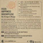 SANTE Naturkosmetik Feste Seife zum Duschen für zarte Haut, Vegane Formel mit Bio Orange und Mango, Feste Happiness Duschpflege, 1 x 80 g – Bild 2