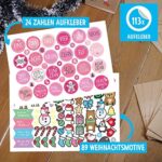 Adventskalender zum Befüllen 2022 - DIY Weihnachtskalender zum Selbst Befüllen mit Papiertüten und Zahlen Aufkleber - Adventkalender Kinder Erwachsene – Bild 2