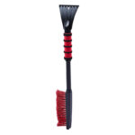 NIGRIN 6190 Eiskratzer Auto mit Schneebesen, ergonomischer rutschfester Softgriff, aus hochstabilem ABS, Schwarz Rot