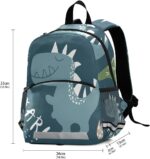 Isaoa Rucksack mit Zügeln für Jungen, niedlicher Dinosaurier Brülltier Rucksack, Kinderrucksack, Tagespflegetasche, Vorschule, Kinderzimmer, Reisetasche mit Brustclip – Bild 4