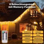 SALCAR Eisregen Lichterkette Aussen, LED Lichtervorhang Fenster Weihnachten, Weihnachtsbeleuchtung Innen 31V mit 8 Beleuchtungsmodi und Memory-Funktion – Bild 2