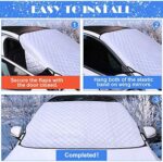 Tevlaphee Autoscheibenabdeckung – Frontscheibe Schutz gegen Schnee, Eis, Frost & Sonne mit Magnet – Bild 6
