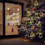 Qedertek LED Weihnachtsbeleuchtung, 10 LED Lichtervorhang Warmweiss Batteriebetriebene mit Saugnäpfe, Timer, Fenster Lichterkette Innen für Weihnachten Deko, Party, Hochzeit – Bild 6